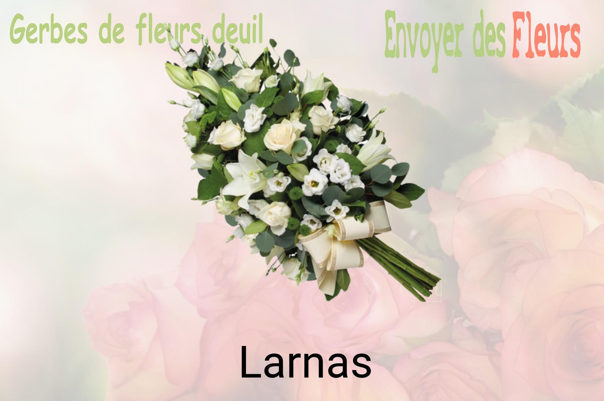Gerbe de fleurs de deuil livrée à Larnas